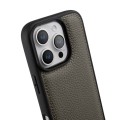 MELKCO Skórzane Etui Obudowa Plecki do iPhone 16 Pro szare
