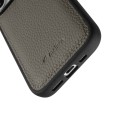 MELKCO Skórzane Etui Obudowa Plecki do iPhone 16 Pro szare