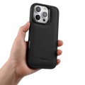 MELKCO Skórzane Etui Obudowa Plecki do iPhone 16 Pro czarne