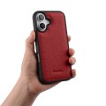 MELKCO Skórzane Etui Obudowa Plecki do iPhone 16 Plus czerwone