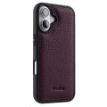 MELKCO Skórzane Etui Obudowa Plecki do iPhone 16 Plus fioletowe