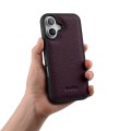 MELKCO Skórzane Etui Obudowa Plecki do iPhone 16 Plus fioletowe
