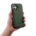 MELKCO Skórzane Etui Obudowa Plecki do iPhone 16 Plus zielone