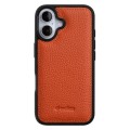 MELKCO Skórzane Etui Obudowa Plecki do iPhone 16 Plus pomarańczowe