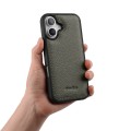 MELKCO Skórzane Etui Obudowa Plecki do iPhone 16 Plus szare