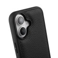 MELKCO Skórzane Etui Obudowa Plecki do iPhone 16 Plus czarne