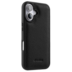 MELKCO Skórzane Etui Obudowa Plecki do iPhone 16 czarne