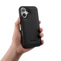 MELKCO Skórzane Etui Obudowa Plecki do iPhone 16 czarne