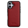MELKCO Skórzane Etui Obudowa Plecki do iPhone 16 czerwone