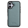 MELKCO Skórzane Etui Obudowa Plecki do iPhone 16 niebieskie