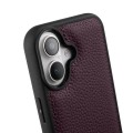MELKCO Skórzane Etui Obudowa Plecki do iPhone 16 fioletowe