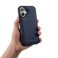 MELKCO Skórzane Etui Obudowa Plecki do iPhone 16 granatowe