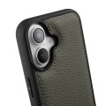 MELKCO Skórzane Etui Obudowa Plecki do iPhone 16 szare