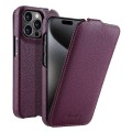 MELKCO MagSafe Skórzane Etui z Klapką do iPhone 15 Pro Max fioletowe