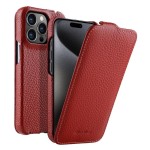 MELKCO MagSafe Skórzane Etui z Klapką do iPhone 15 Pro czerwone