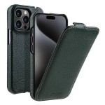 MELKCO MagSafe Skórzane Etui z Klapką do iPhone 15 Pro zielone 