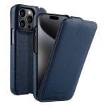 MELKCO MagSafe Skórzane Etui z Klapką do iPhone 15 Pro granatowe
