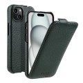 MELKCO MagSafe Skórzane Pionowe Etui z Klapką do iPhone 15 zielone