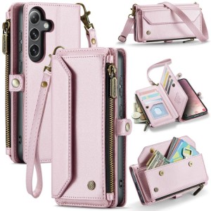 CASEME Etui Portfel Pokrowiec do Samsung Galaxy S25 FE różowe