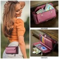 CASEME Etui Portfel Pokrowiec do Samsung Galaxy S25 FE bordowe