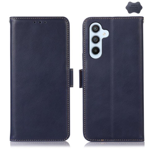 Skórzane Etui Pokrowiec FRID do Samsung Galaxy S25 FE granatowy