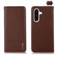 Skórzane Etui Pokrowiec KHAZNEH do Samsung Galaxy S25 FE brązowe
