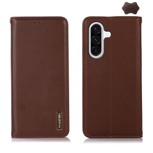 Skórzane Etui Pokrowiec KHAZNEH do Samsung Galaxy S25 FE brązowe