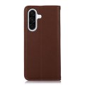 Skórzane Etui Pokrowiec KHAZNEH do Samsung Galaxy S25 FE brązowe