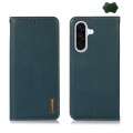 Skórzane Etui Pokrowiec KHAZNEH do Samsung Galaxy S25 FE zielone