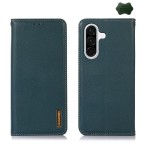 Skórzane Etui Pokrowiec KHAZNEH do Samsung Galaxy S25 FE zielone