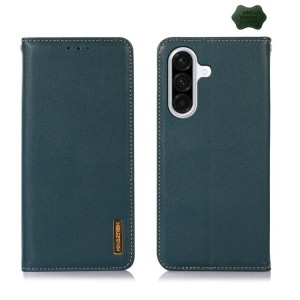 Skórzane Etui Pokrowiec KHAZNEH do Samsung Galaxy S25 FE zielone