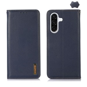 Skórzane Etui Pokrowiec KHAZNEH do Samsung Galaxy S25 FE granatowe