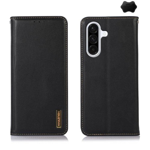 Skórzane Etui Pokrowiec KHAZNEH do Samsung Galaxy S25 FE czarne