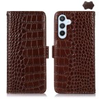 Skórzane Etui Pokrowiec FRID do Samsung Galaxy S25 FE brązowy