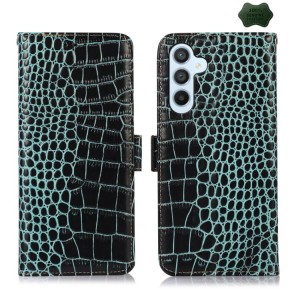 Skórzane Etui Pokrowiec FRID do Samsung Galaxy S25 FE zielony