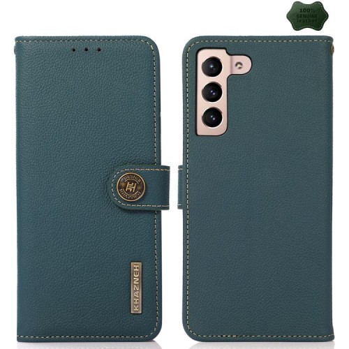 Skórzane Etui Pokrowiec KHAZNEH FRID do Samsung Galaxy S25 FE zielone