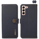Skórzane Etui Pokrowiec KHAZNEH FRID do Samsung Galaxy S25 FE granatowe