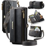 CASEME Etui Portfel Pokrowiec RFiD do Samsung Galaxy S25 FE czarny