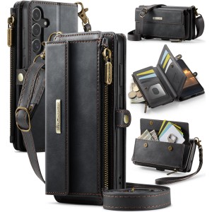 CASEME Etui Portfel Pokrowiec RFiD do Samsung Galaxy S25 FE czarny