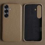 Skórzane Magnetyczne Etui do Samsung Galaxy A57 khaki
