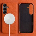 Skórzane Magnetyczne Etui do Samsung Galaxy A37 pomarańczowe
