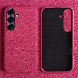 Skórzane Magnetyczne Etui do Samsung Galaxy A37 różowe