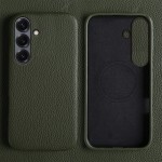 Skórzane Magnetyczne Etui do Samsung Galaxy A37 zielone
