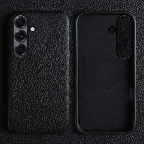 Skórzane Magnetyczne Etui do Samsung Galaxy A37 czarne