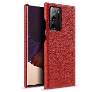 MELKCO Skórzane Etui Obudowa Plecki do Samsung Galaxy Note 20 Ultra czerwone