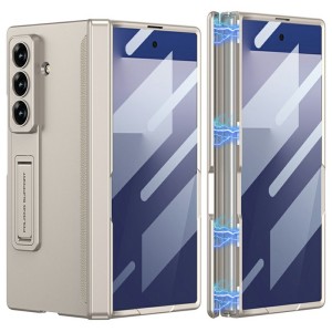 Etui Ochronne ze Szkłem GKK do Samsung Galaxy Z Fold7 5G beżowe