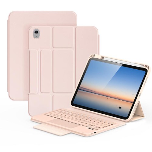 Dux Ducis YK Series Etui Klawiatura Gładzik do iPad 2025 / iPad 10.9 2022 różowe