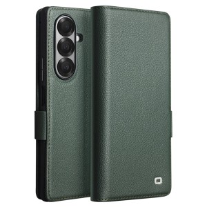 QIALINO Eleganckie Skórzane Etui do Samsung Galaxy Z Fold7 5G zielone