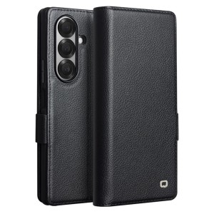 QIALINO Eleganckie Skórzane Etui do Samsung Galaxy Z Fold7 5G czarne