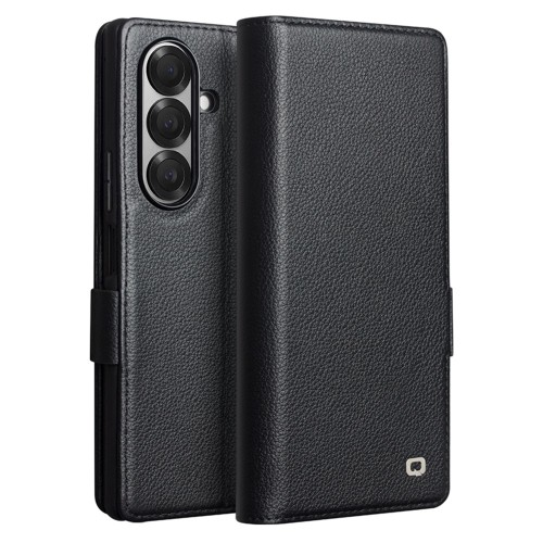 QIALINO Eleganckie Skórzane Etui do Samsung Galaxy Z Fold7 5G czarne